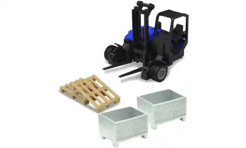 - Gabelstapler, blau/schwarz, 1 43, Bburago - Versandbereit