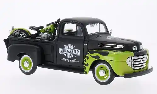 Bestseller - Ford + Harley Davidson F-1 Pickup + FL Panhead, 1948, Harley-Davidson, 1 24, Maisto