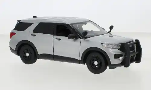 Ford Police Interceptor Utility, silber, 2022, 1 24, Motormax | Deal