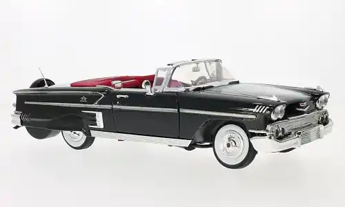 Chevrolet Impala Convertible, schwarz, 1958, 1 18, Motormax | Kostenlose Rückgabe