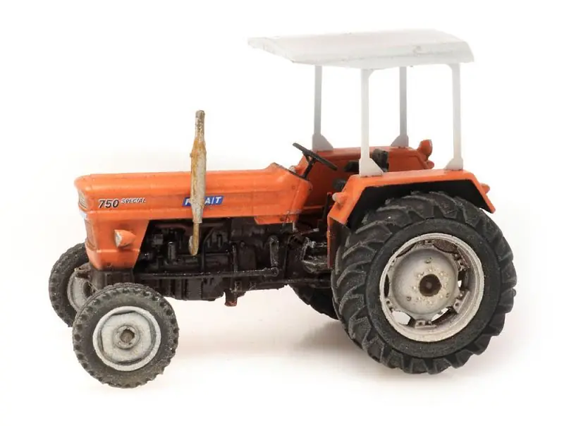 Premium - Fiat 750 Special Traktor mit Sonnendach -1 87- Fertigmodell aus Resin, lackiert ***z.Zt.nicht lieferbar***