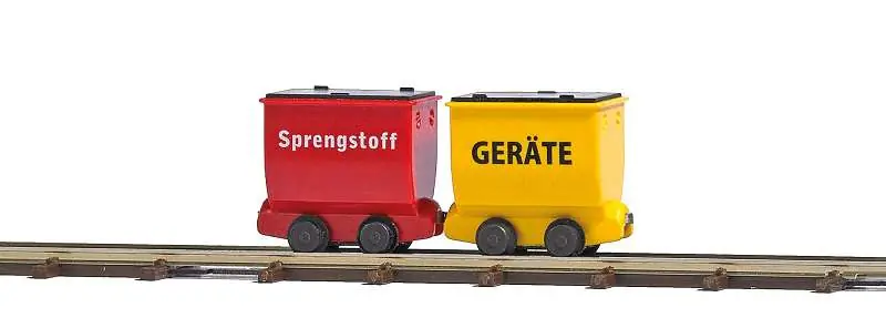 Preis gesenkt | Loren Geräte/Sprengstoff 2 Stück Feldbahn