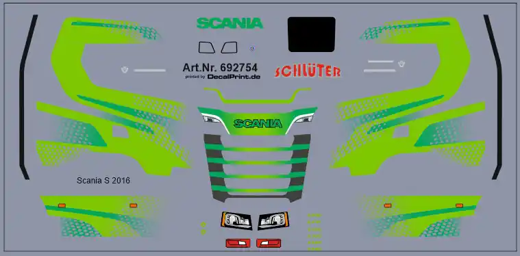 Truckdekor für Scania CS (grün) (10,0 x 5,0 cm) - Kundenfavorit