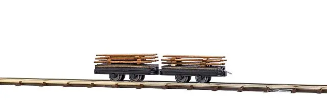 Zwei Wagen mit Brettern -1 87- Feldbahn - Expressversand