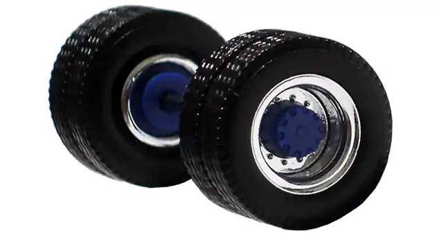 Premium-Qualität - Radsatz 2tlg. chrom/blau, Antriebsachse