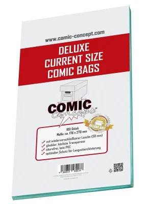 Comic Concept Deluxe Comic Bags Current Size (100) | Begrenztes Angebot