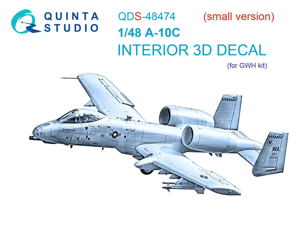 A-10C 3D-Printed & coloured Interior on decal paper (GWH) (Small version) - Top-Deal