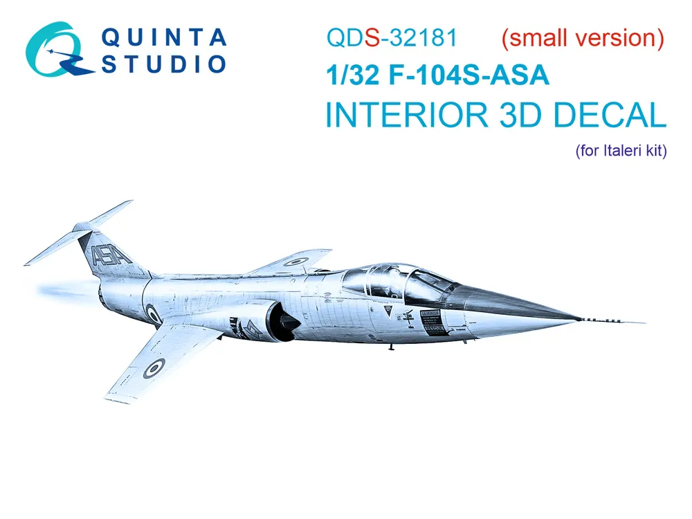 F-104S-ASA 3D-Printed & coloured Interior on decal paper (Italeri) (small version) - Extra-Rabatt