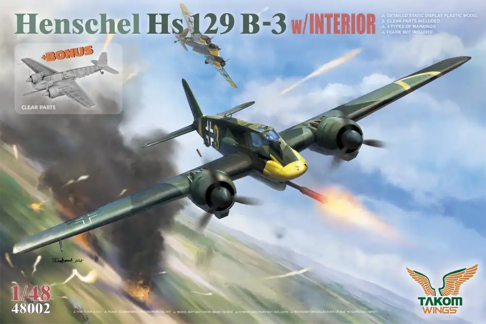 Schnelle Zustellung - Henschel Hs129 B-3 w. Interior