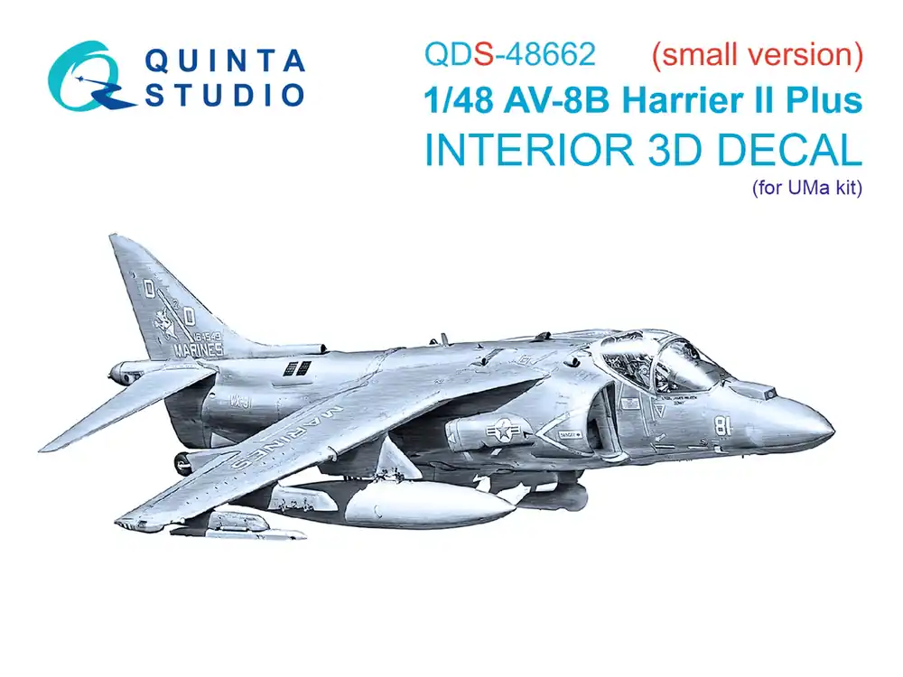 Av-8B Harrier II Plus 3D-Printed & Coloured Interior On Decal Paper (Uma) (Small Version) | Direkt bestellen