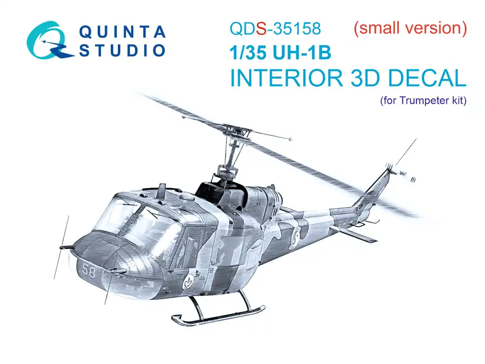 Neu verfügbar - UH-1B 3D-Printed & Coloured Interior On Decal Paper (Trumpeter) (Small Version)